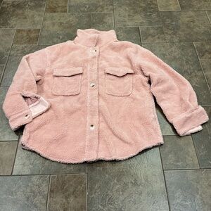 Pink button down Sherpa fleece Jacket
